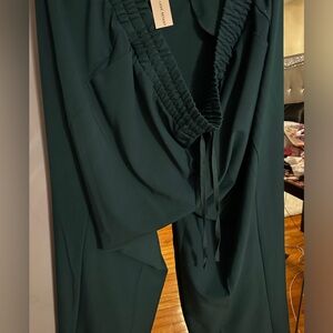 NEW Lane Bryant Womens TEAL Pants Perfect Drape Wide Leg High Rise Plus Size 22